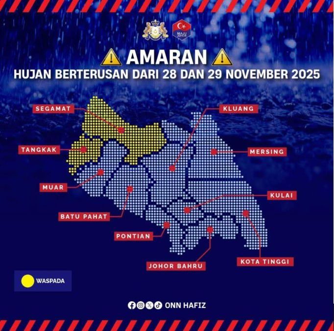 Johor siap sedia hadapi banjir di Segamat, Tangkak